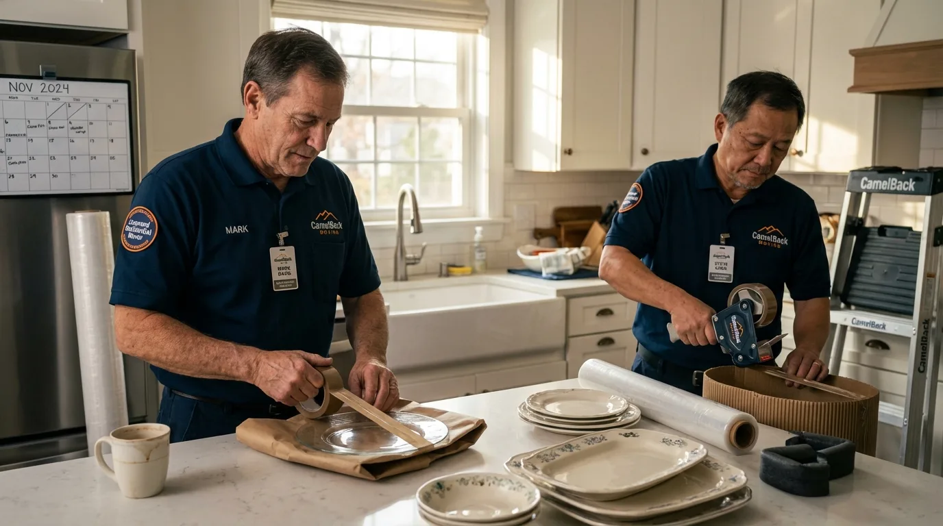Professional crew packing kitchen dishware in San Jose, CA